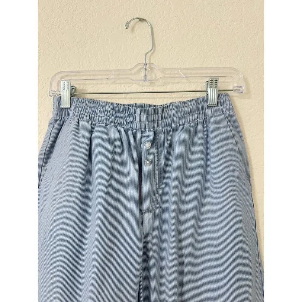 Cotton Blue White Stripe Wide Leg Pull On Pants Women's US 2 - Picture 4 of 5